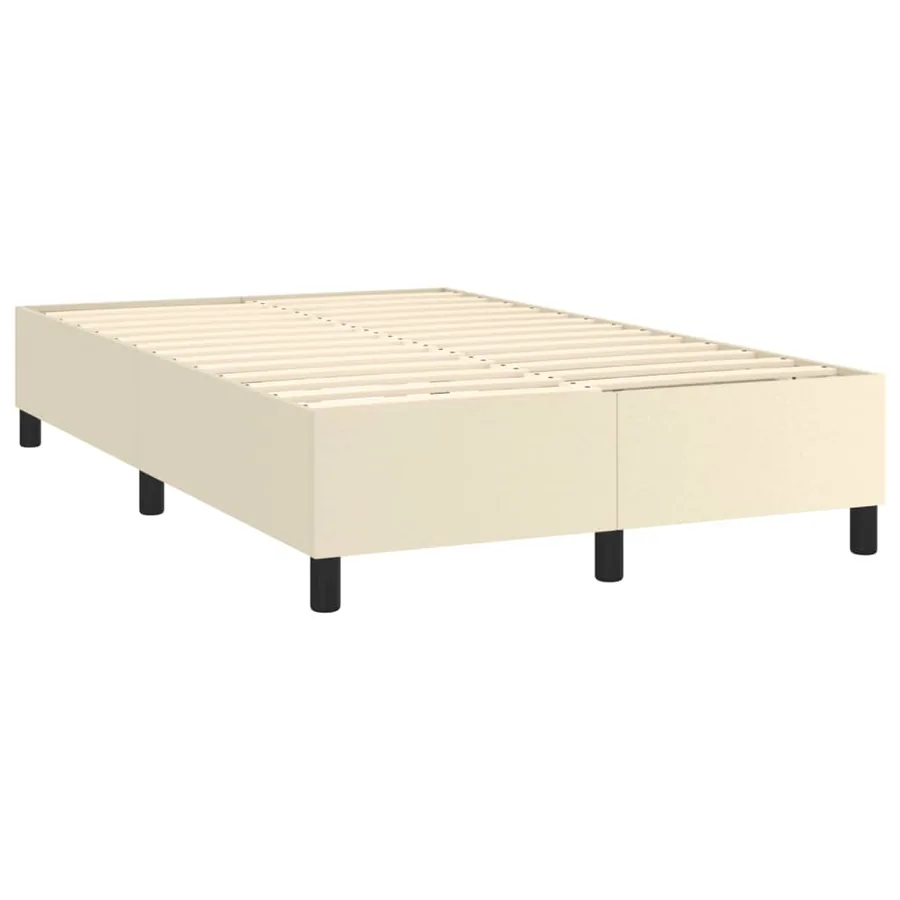 Sommier à lattes de lit avec matelas Crème 120x200cm Similicuir - 4