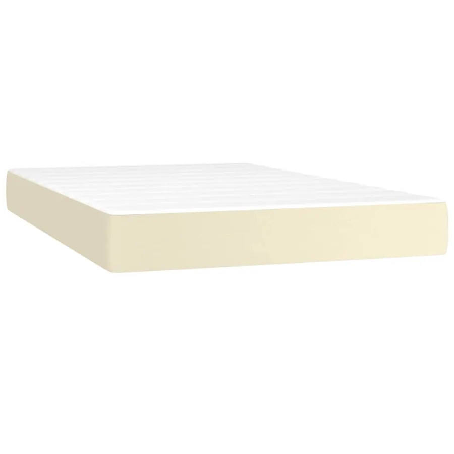 Sommier à lattes de lit avec matelas Crème 120x200cm Similicuir - 5