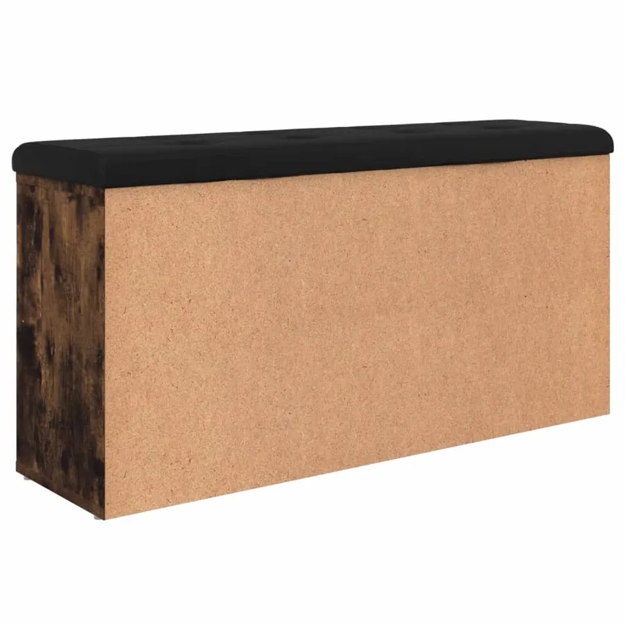 Banc à chaussures chêne fumé 102x32x50 cm bois d'ingénierie - 7