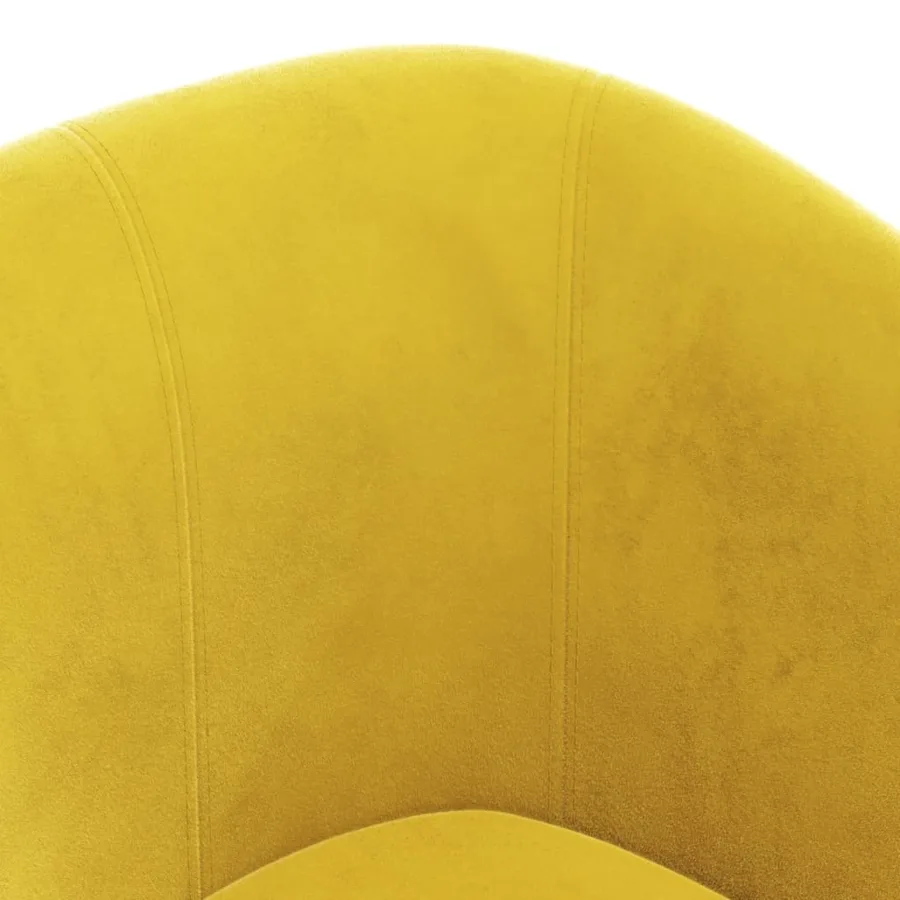 Chaise cabriolet jaune velours - 6
