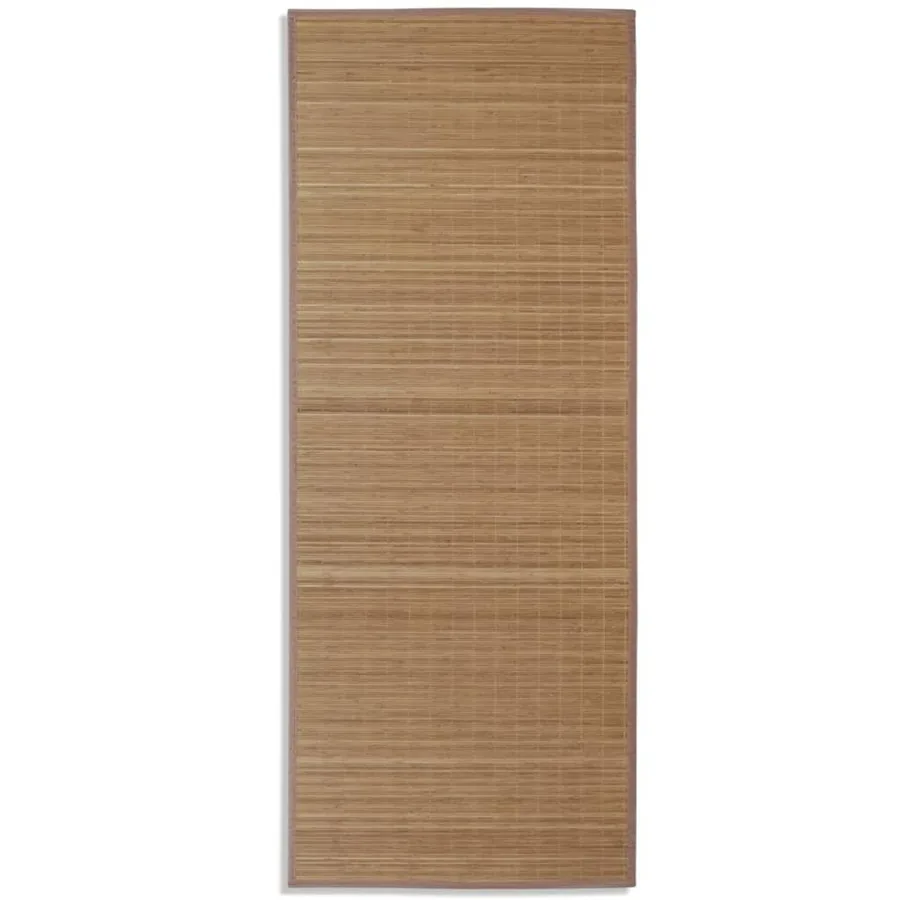 Tapis en bambou marron à latte rectangulaire 80 x 200 cm - 2
