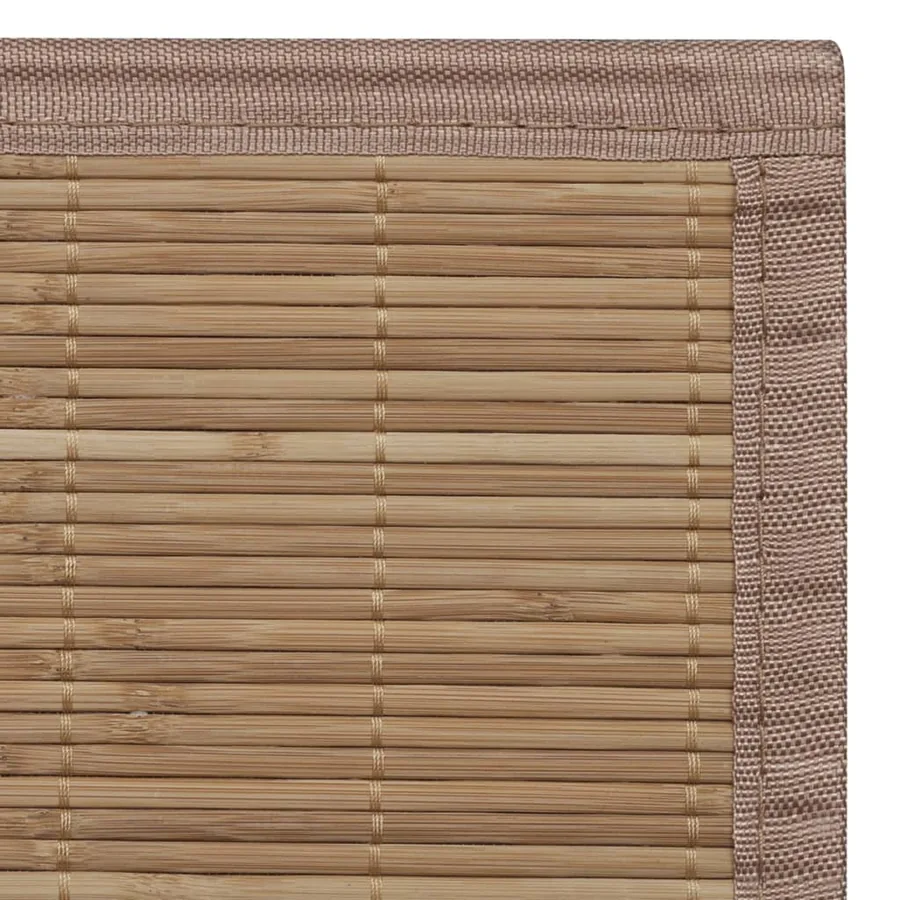 Tapis en bambou marron à latte rectangulaire 80 x 200 cm - 6