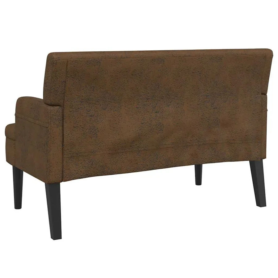 Banc avec dossier marron 112x65,5x75 cm similicuir daim - 5