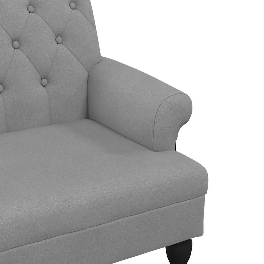 Banc avec dossier gris clair 120x62x75,5 cm tissu - 6