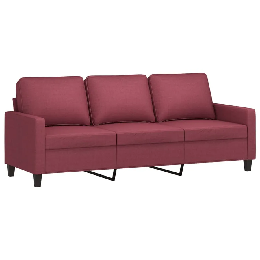 Ensemble de canapés 4 pcs avec coussins Rouge bordeaux Tissu - 5