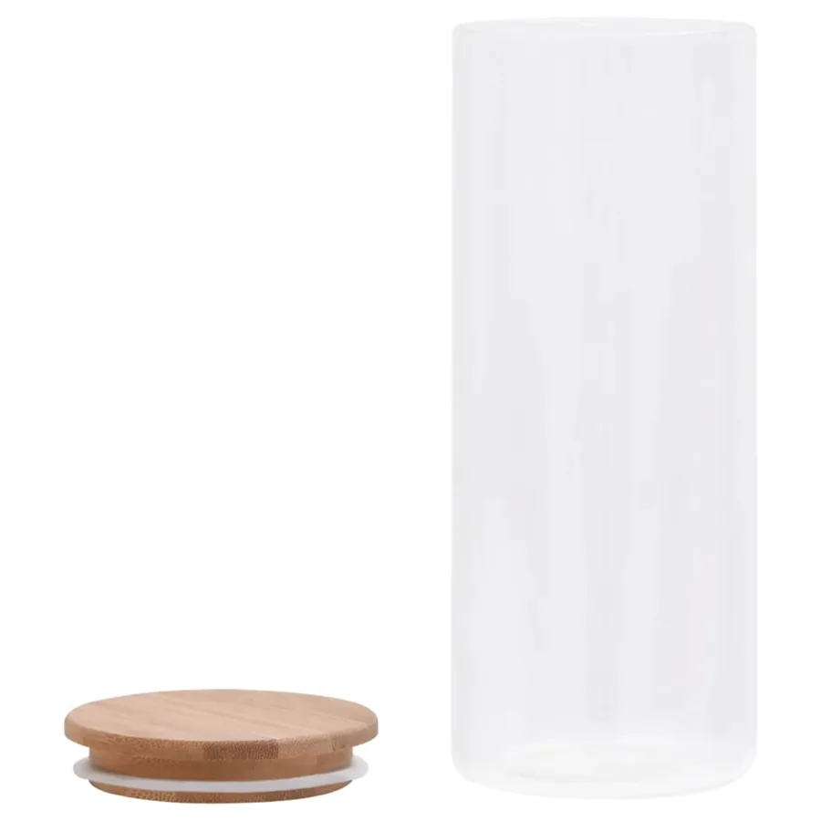 Pots de conservation en verre couvercle en bambou 6 pcs 1000 ml - 4