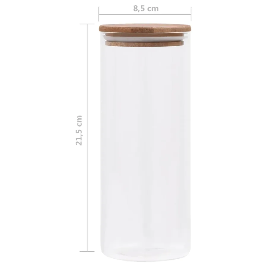 Pots de conservation en verre couvercle en bambou 6 pcs 1000 ml - 7