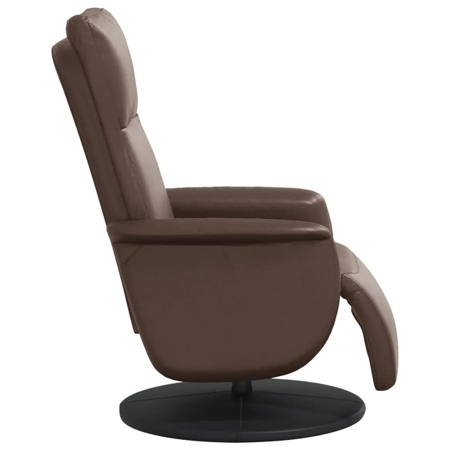 Fauteuil inclinable avec repose-pieds marron similicuir - 4