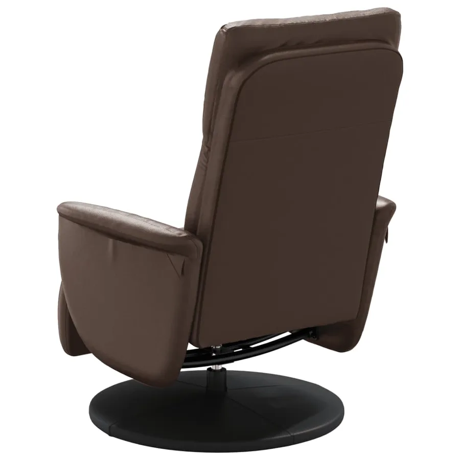 Fauteuil inclinable avec repose-pieds marron similicuir - 5