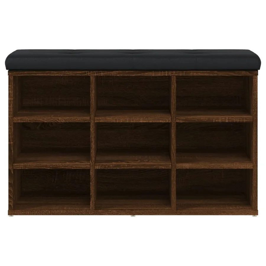 Banc à chaussures chêne marron 82x32x50 cm Bois d'ingénierie - 4