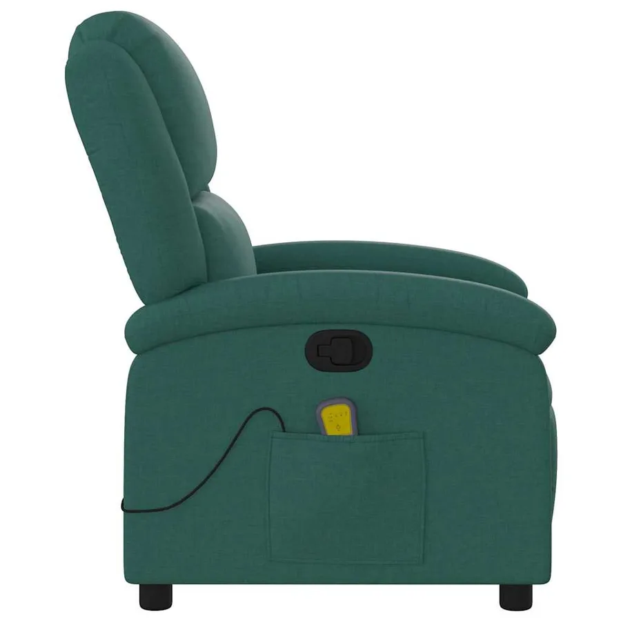 Fauteuil de massage inclinable Vert foncé Tissu - 5