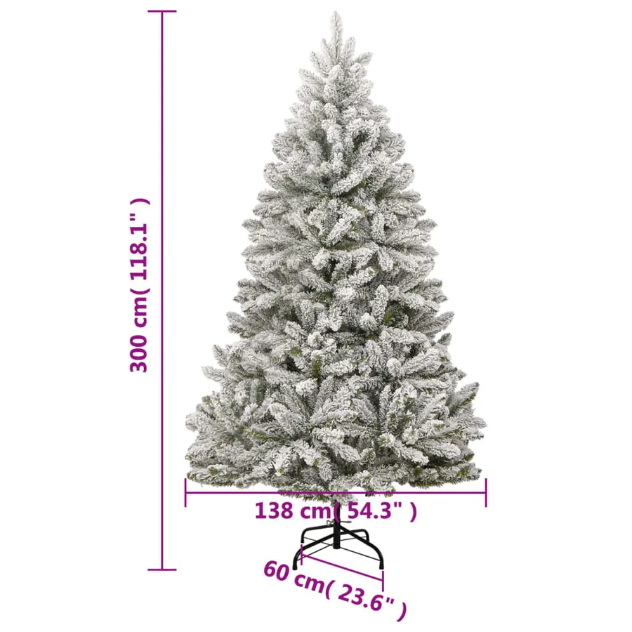 Sapin de Noël artificiel à charnières avec neige floquée 300 cm - 9