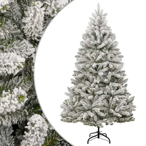 Sapin de Noël artificiel à charnières avec neige floquée 240 cm