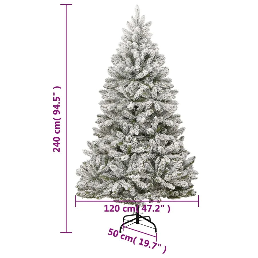 Sapin de Noël artificiel à charnières avec neige floquée 240 cm - 9