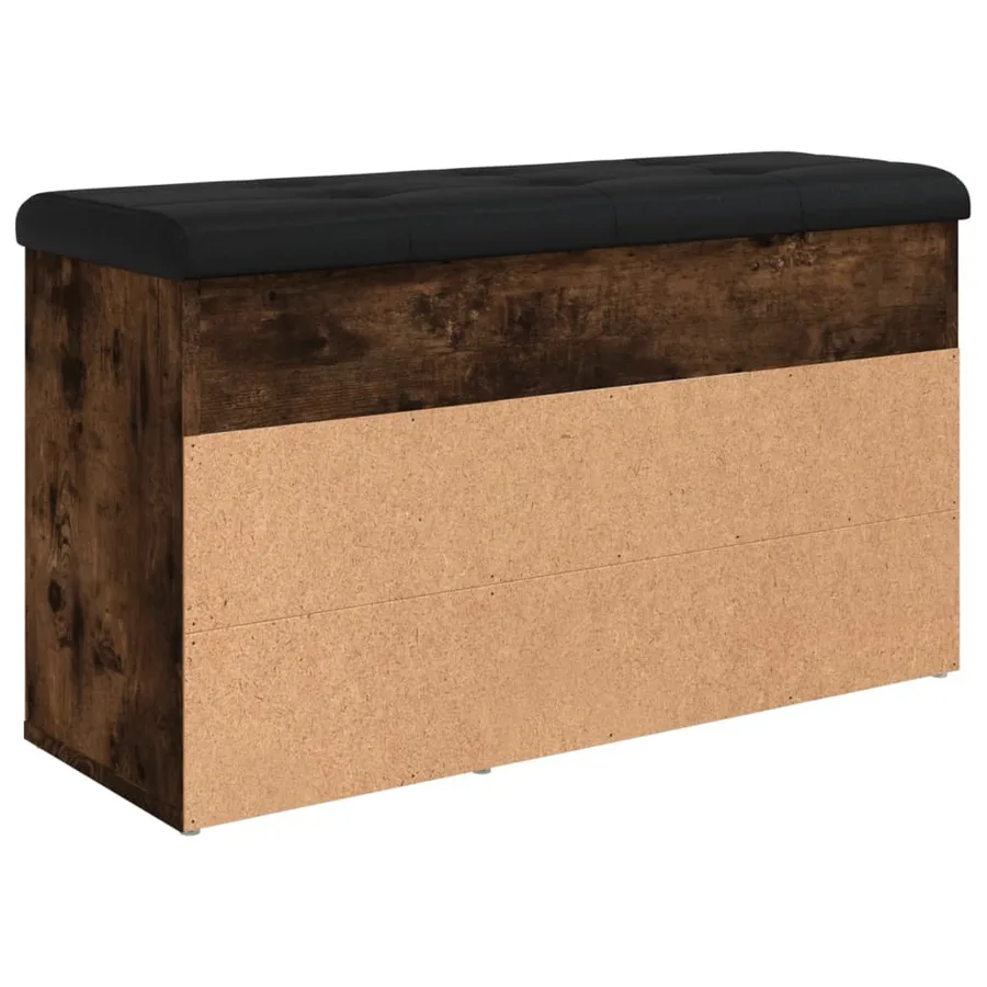 Banc à chaussures chêne fumé 82x32x45,5 cm bois d'ingénierie - 8