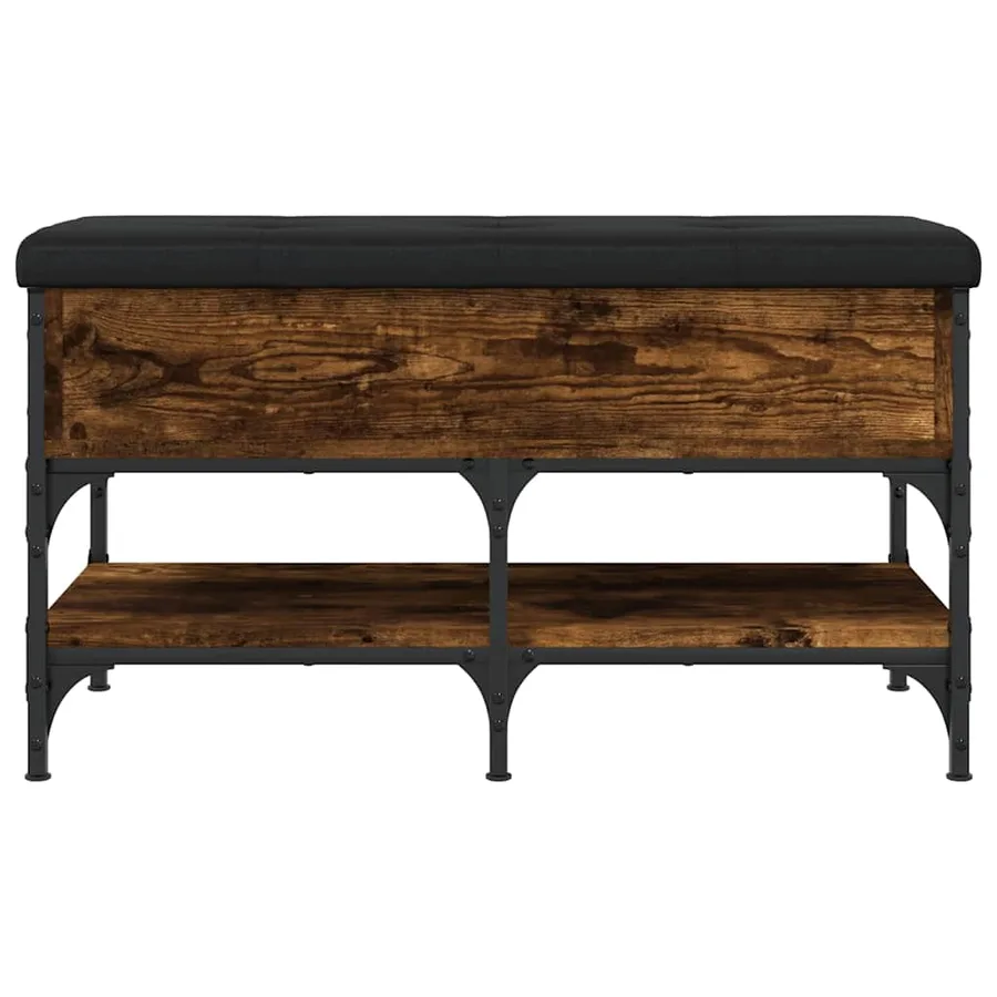Banc à chaussures chêne fumé 82x42x45 cm bois d'ingénierie - 7