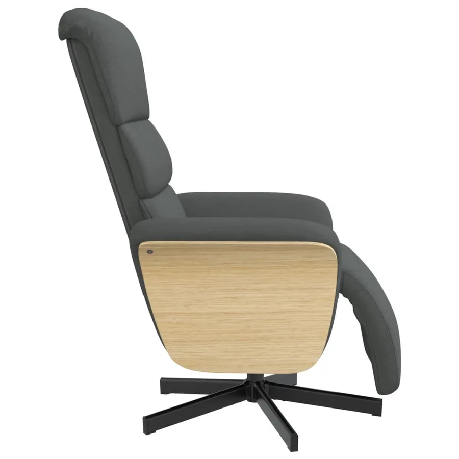 Fauteuil inclinable avec repose-pieds gris foncé tissu - 4