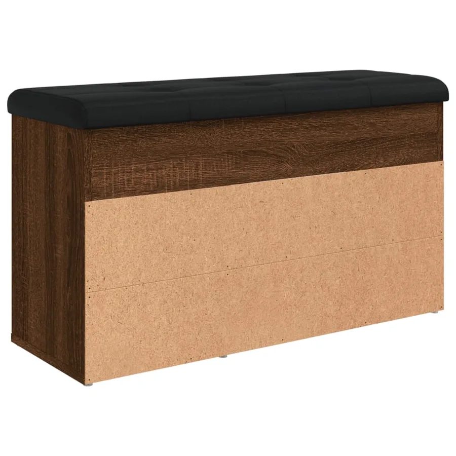 Banc à chaussures chêne marron 82x32x45,5 cm bois d'ingénierie - 8