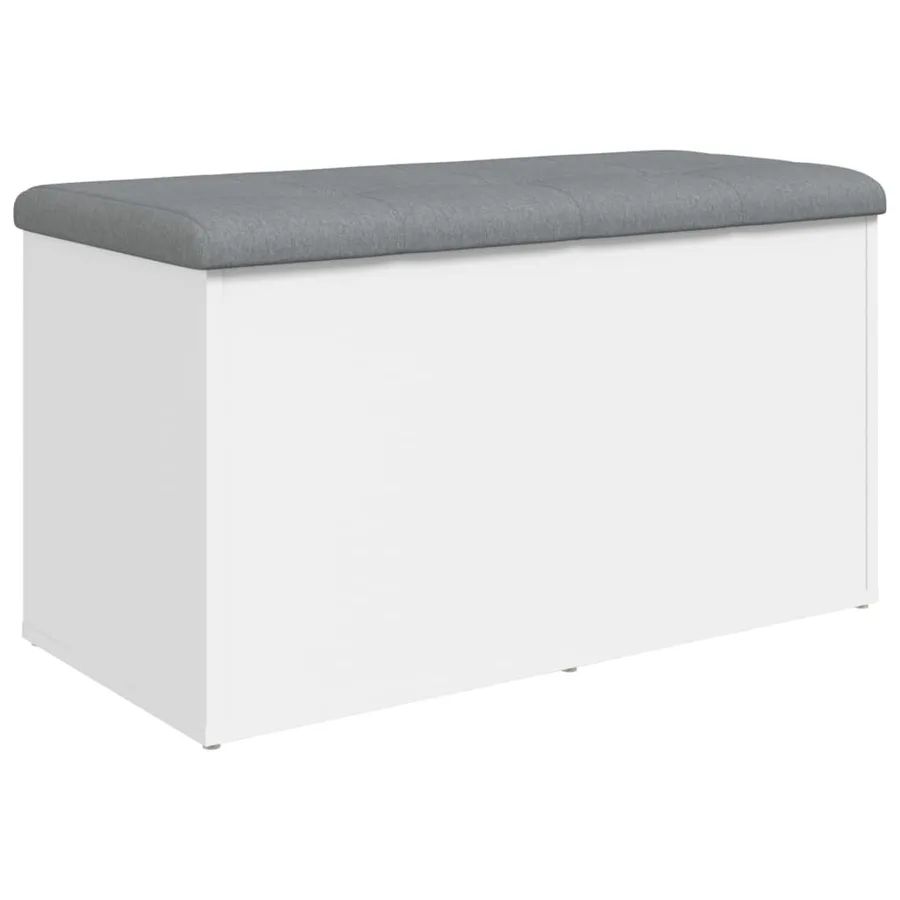 Banc de rangement Blanc 82x42x45 cm Bois d'ingénierie - 2