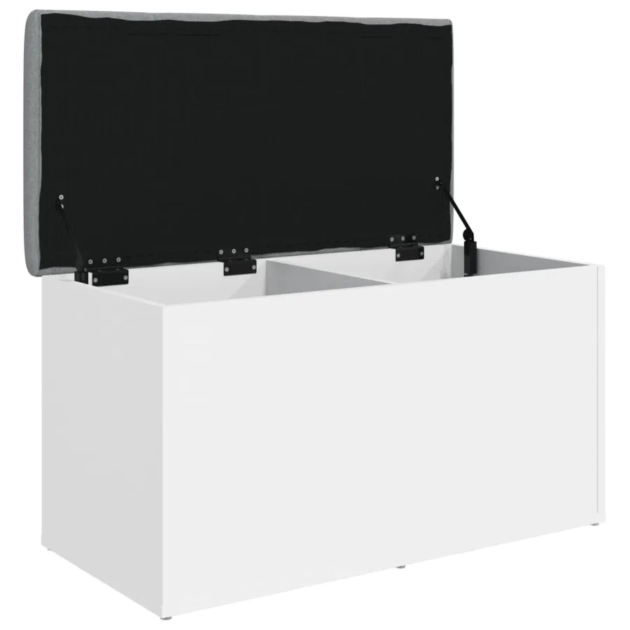 Banc de rangement Blanc 82x42x45 cm Bois d'ingénierie - 4
