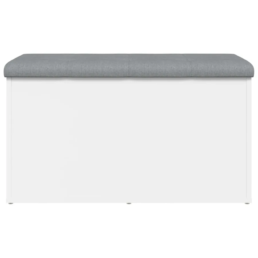 Banc de rangement Blanc 82x42x45 cm Bois d'ingénierie - 5