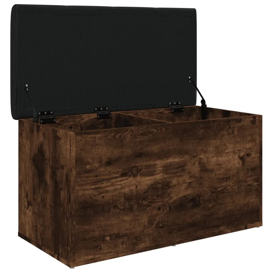 Banc de rangement chêne fumé 82x42x45 cm Bois d'ingénierie - 4