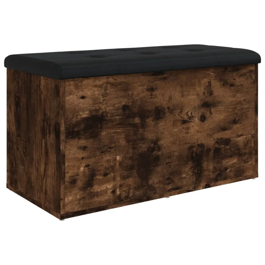 Banc de rangement chêne fumé 82x42x45 cm Bois d'ingénierie - 6