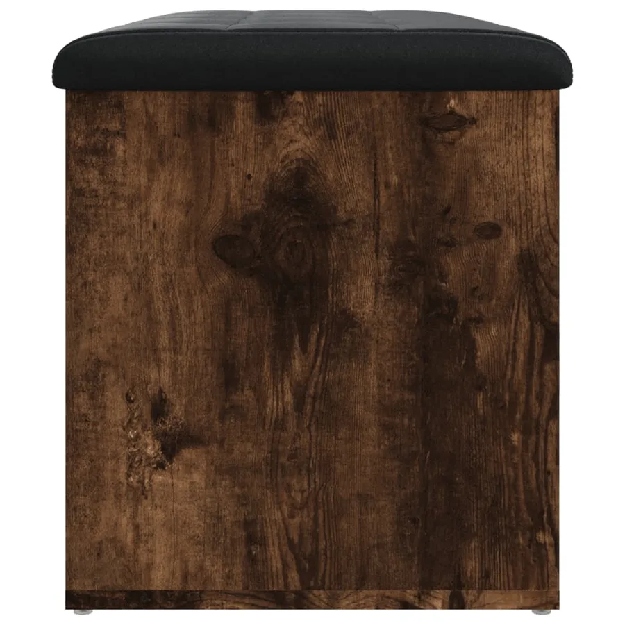 Banc de rangement chêne fumé 82x42x45 cm Bois d'ingénierie - 7