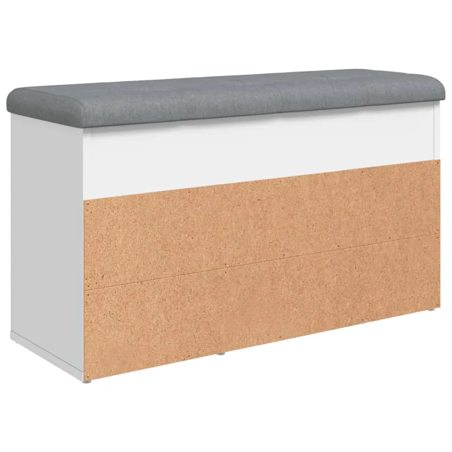 Banc à chaussures Blanc 82x32x45,5 cm Bois d'ingénierie - 8
