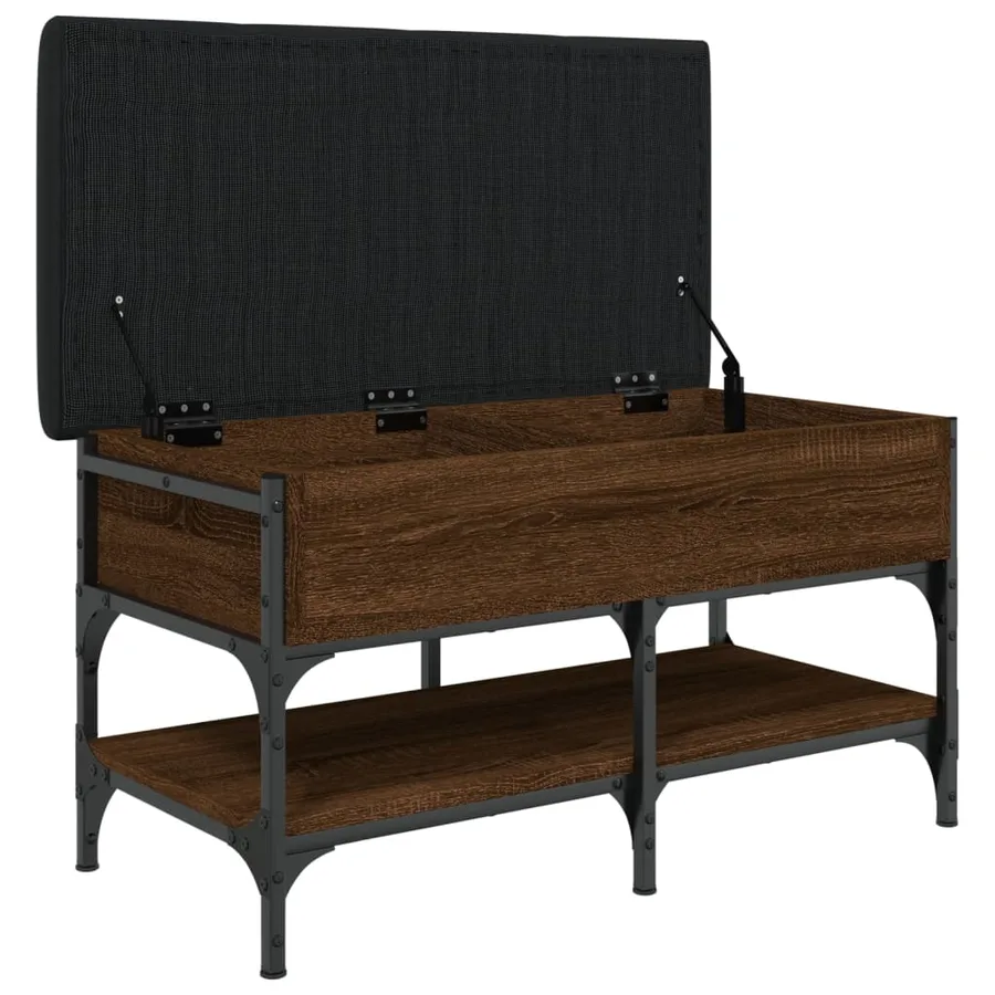 Banc à chaussures chêne marron 82x42x45 cm bois d'ingénierie - 6