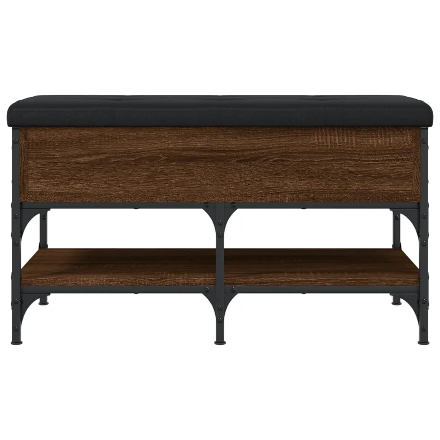 Banc à chaussures chêne marron 82x42x45 cm bois d'ingénierie - 7