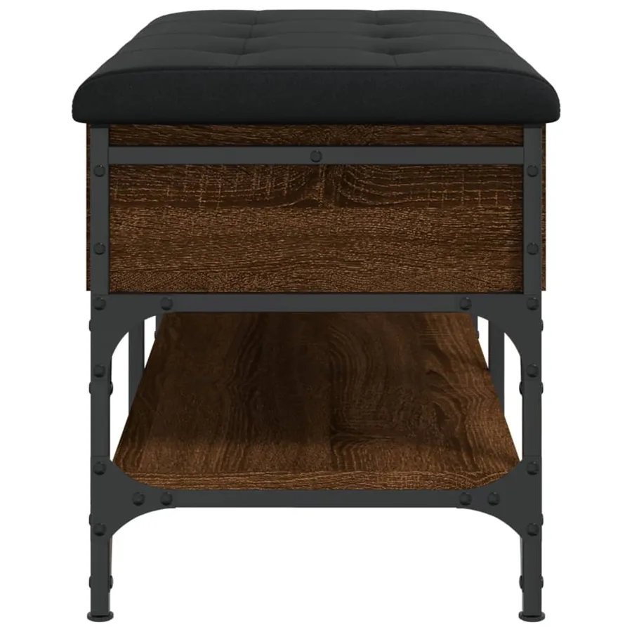 Banc à chaussures chêne marron 82x42x45 cm bois d'ingénierie - 8