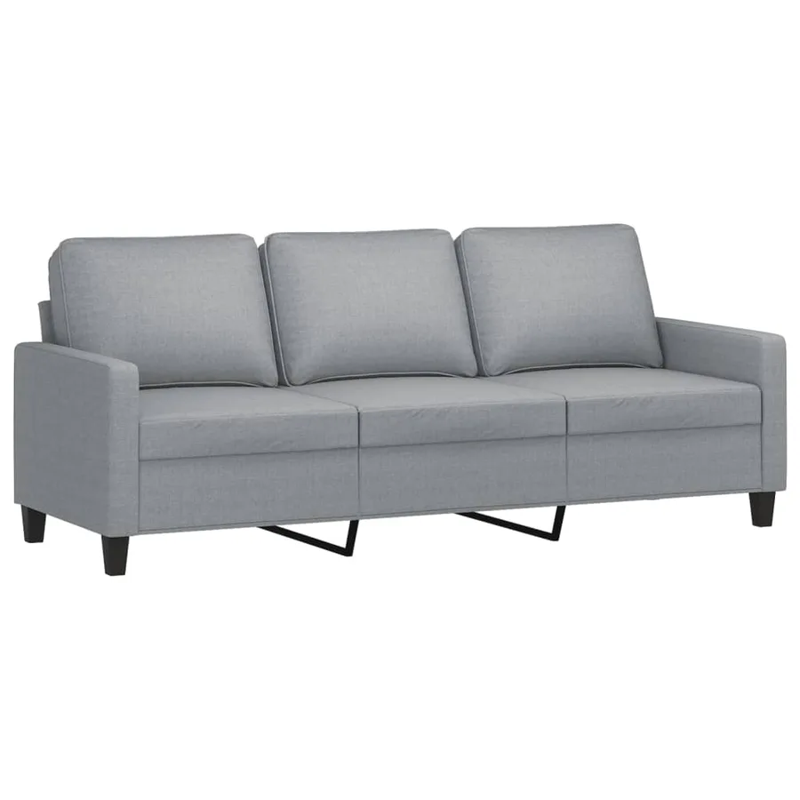 Ensemble de canapés 3 pcs avec coussins Gris clair Tissu - 5