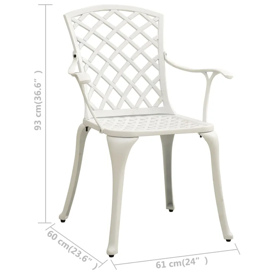 Ensemble de bistro 3 pcs Aluminium coulé Blanc - 16