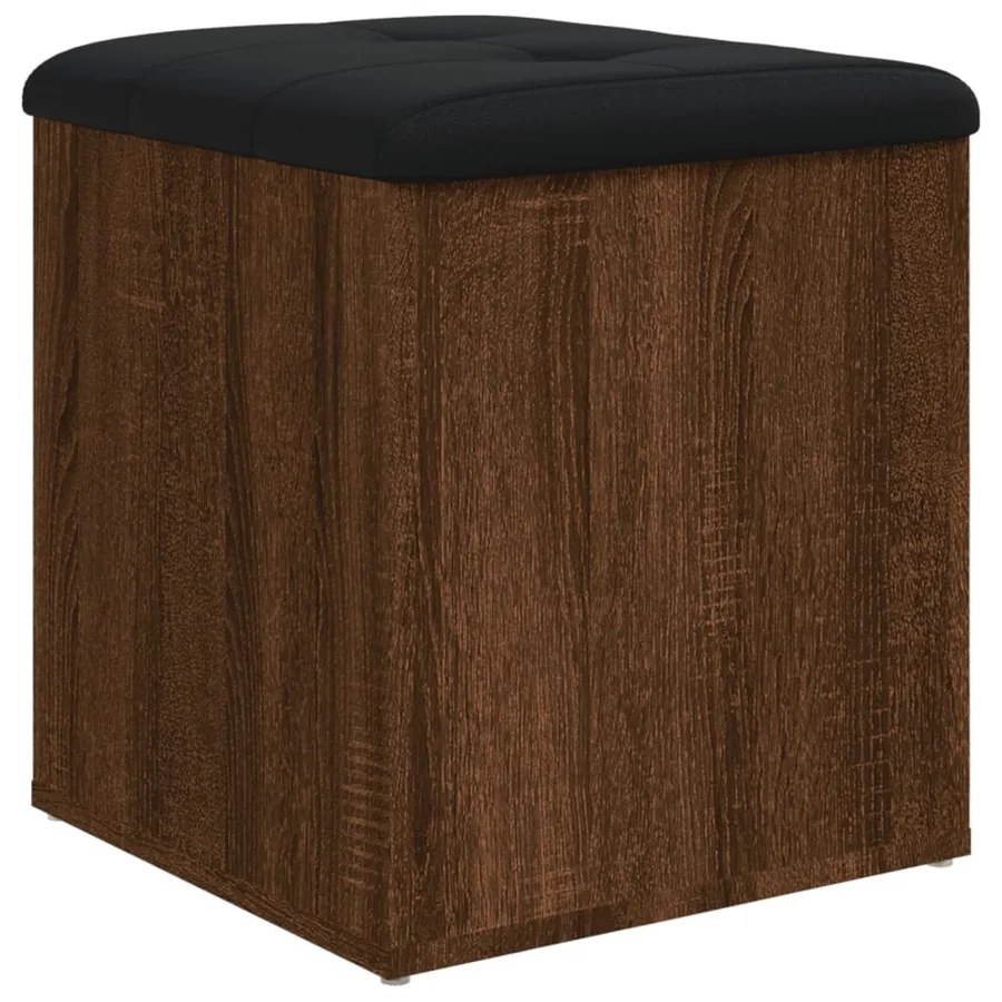 Banc de rangement chêne marron 42x42x45 cm bois d'ingénierie - 2