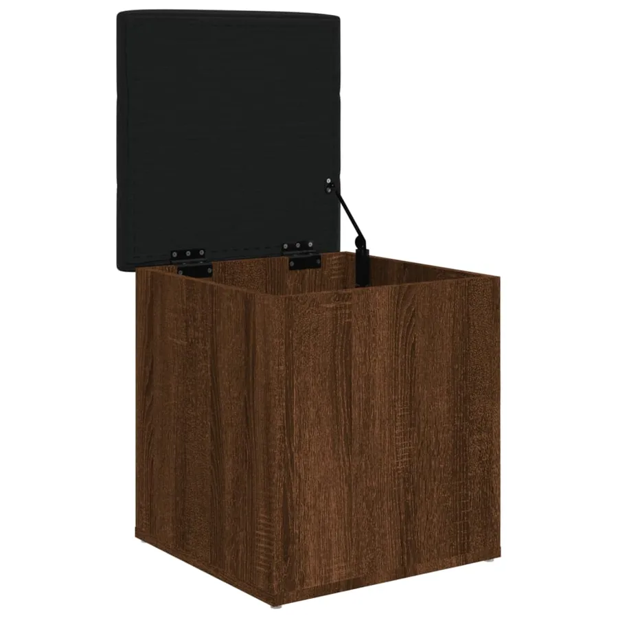 Banc de rangement chêne marron 42x42x45 cm bois d'ingénierie - 4
