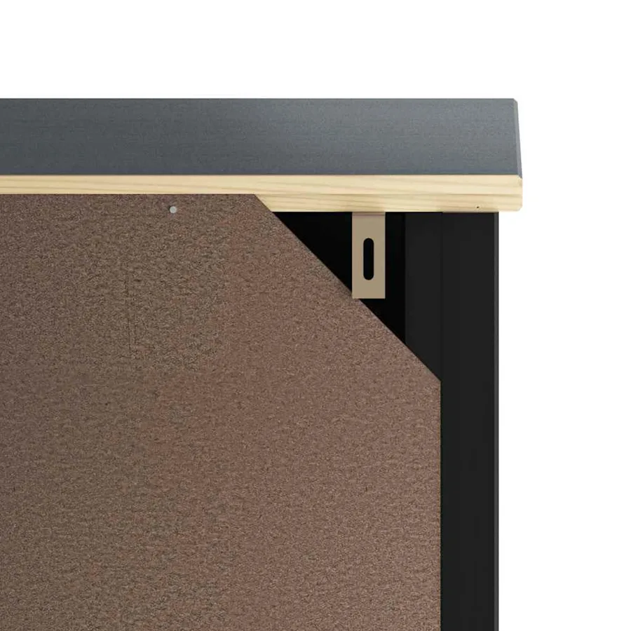 Armoire pour machine à laver BERG noir bois massif - 7