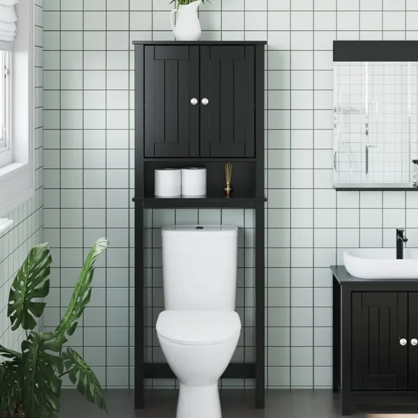 Rangement au-dessus de la cuvette BERG noir bois massif