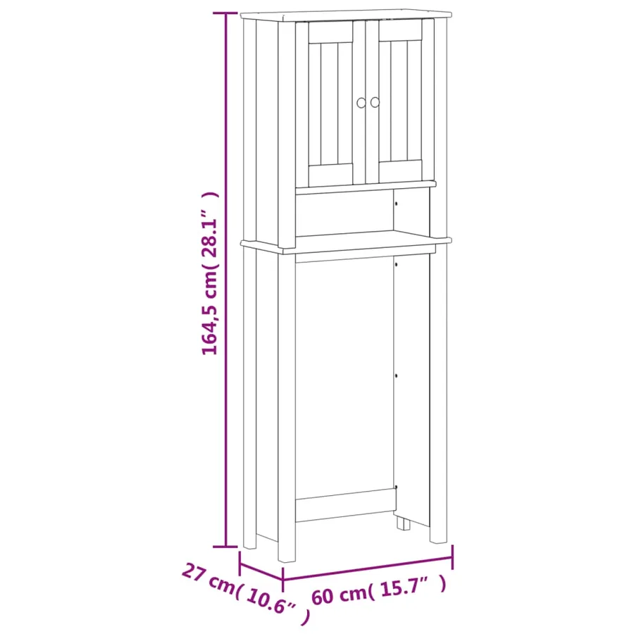 Rangement au-dessus de la cuvette BERG noir bois massif - 8