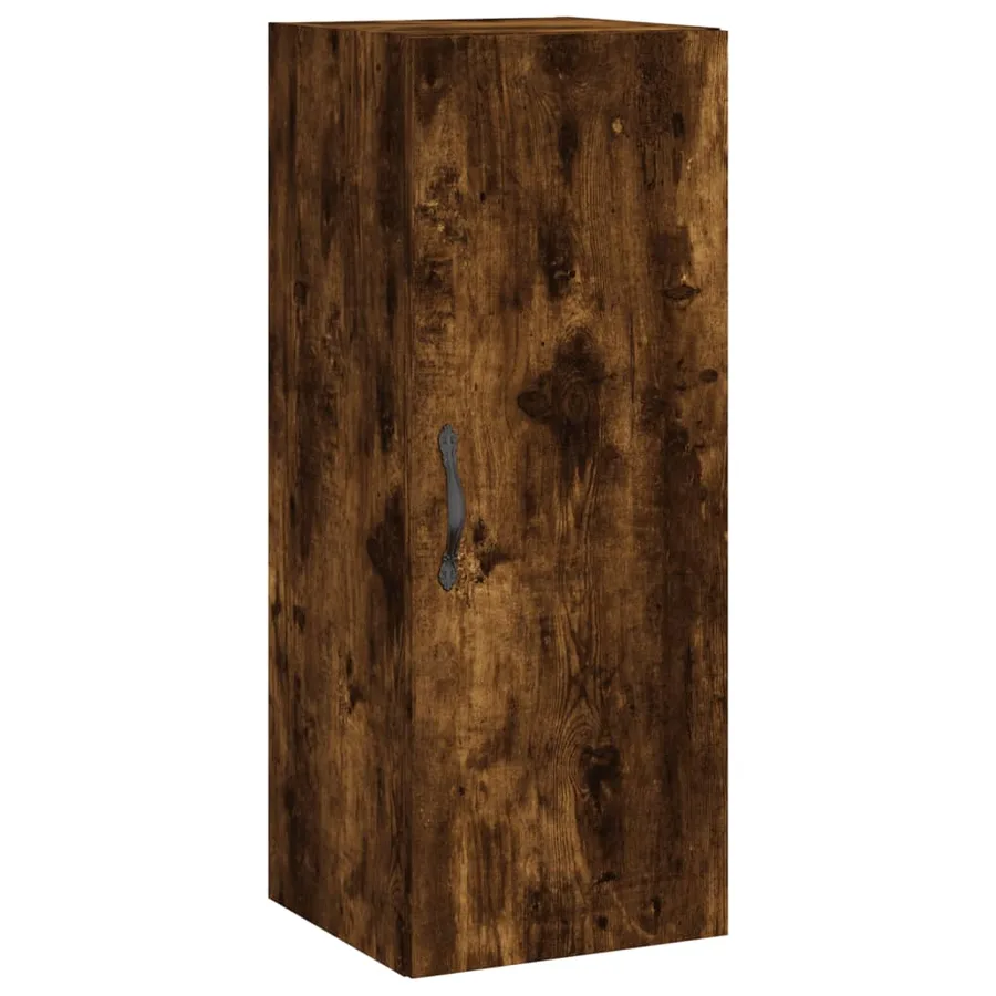 Buffet haut Chêne fumé 34,5x34x180 cm Bois d'ingénierie - 7