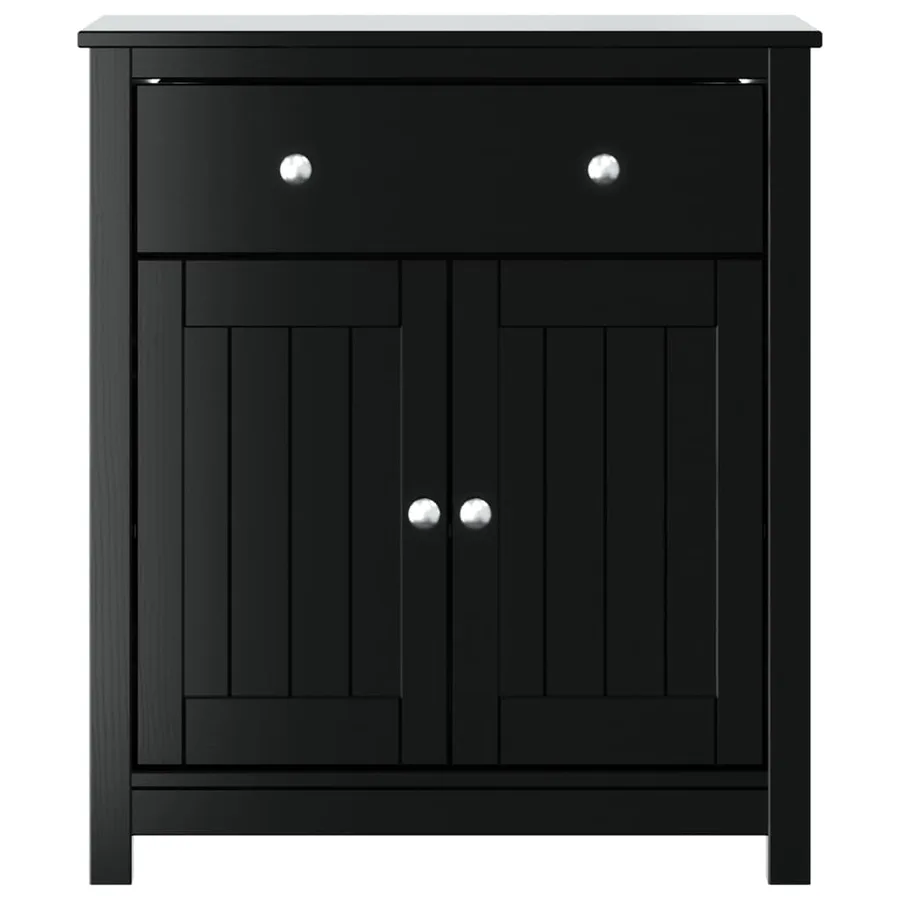 Armoire de salle de bain BERG noir 69,5x34x80 cm pin massif - 3
