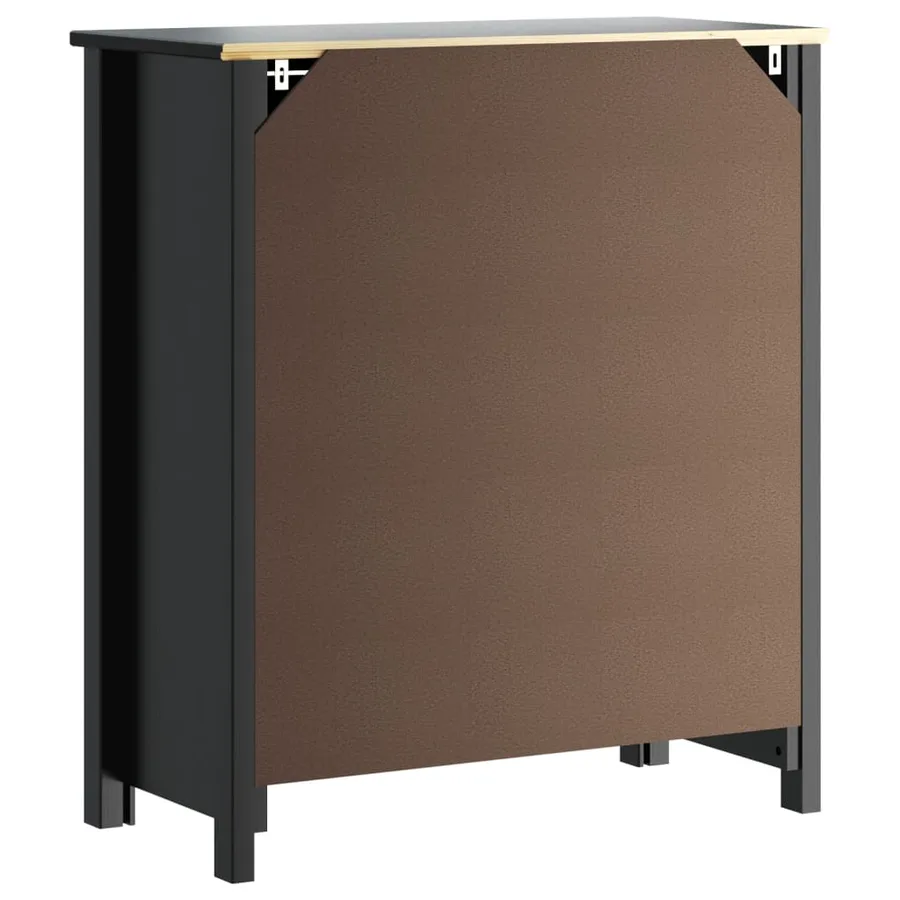 Armoire de salle de bain BERG noir 69,5x34x80 cm pin massif - 6
