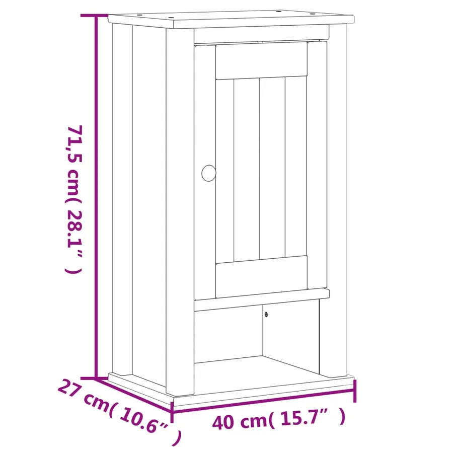Meubles de salle de bain 3 pcs BERG noir bois de pin massif - 9