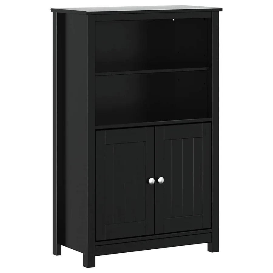 Meubles de salle de bain 3 pcs BERG noir bois de pin massif - 3