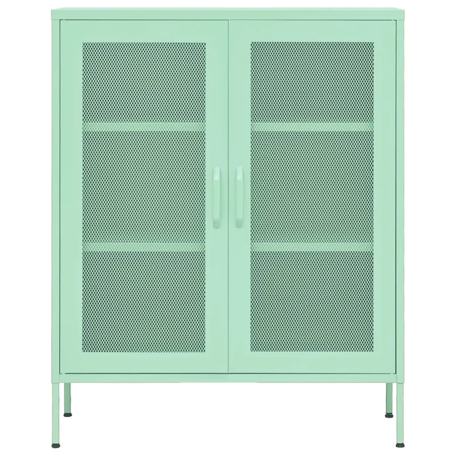 Armoire de rangement Vert menthe 80x35x101,5 cm Acier - 3