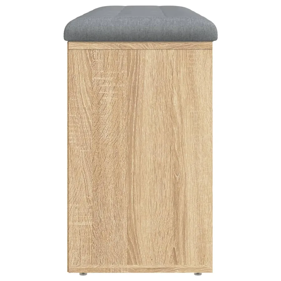Banc à chaussures chêne sonoma 102x32x50 cm bois d'ingénierie - 6