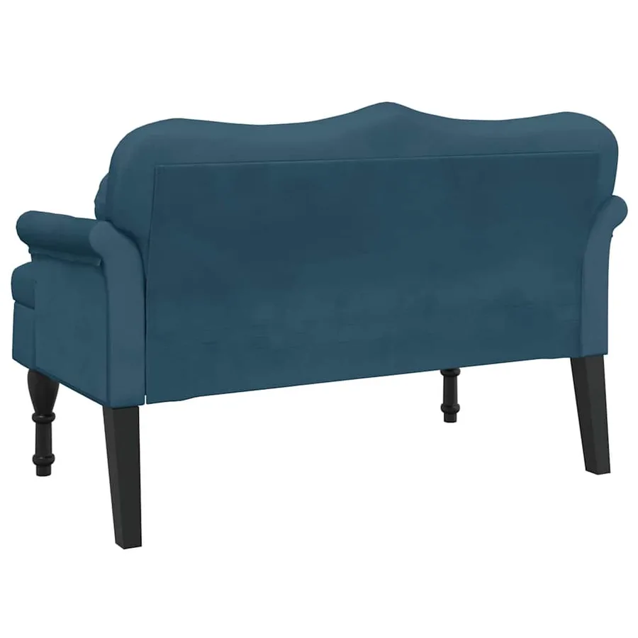 Banc avec coussins bleu 120,5x65x75 cm velours - 5