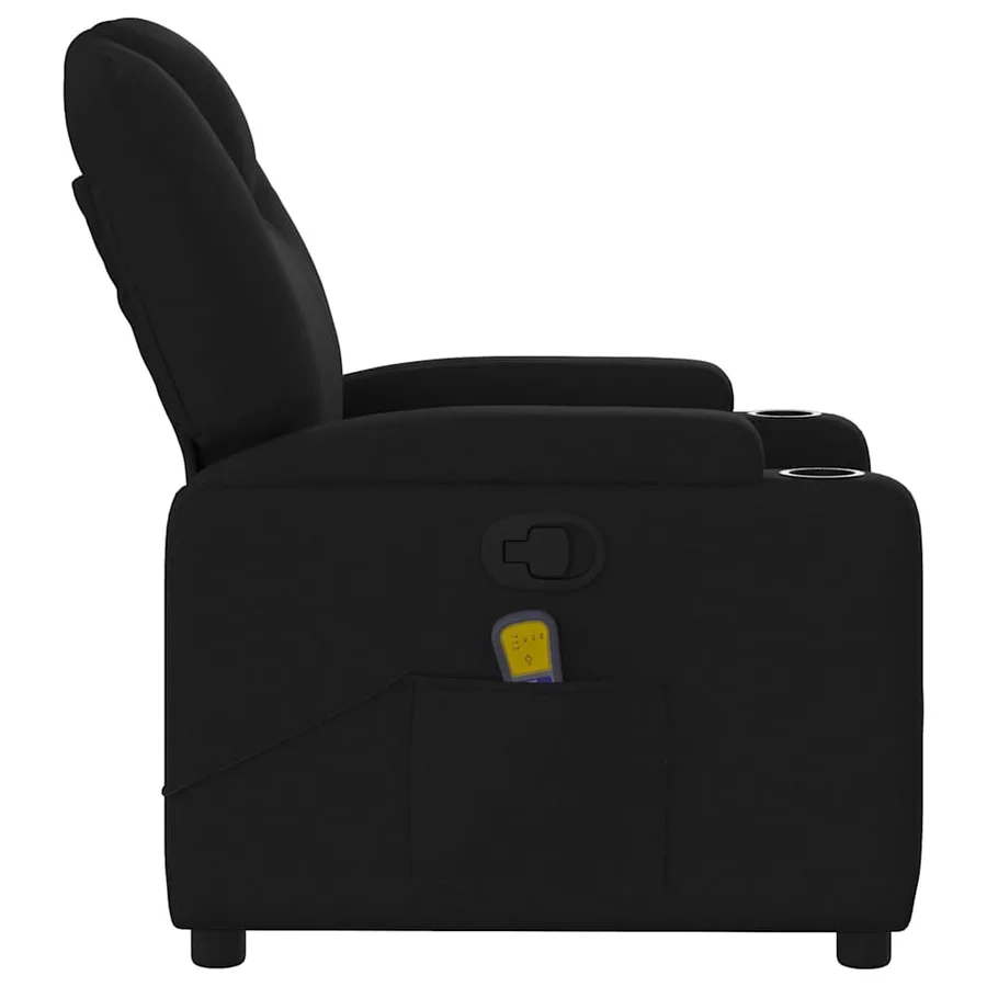 Fauteuil inclinable de massage en tissu noir - 8