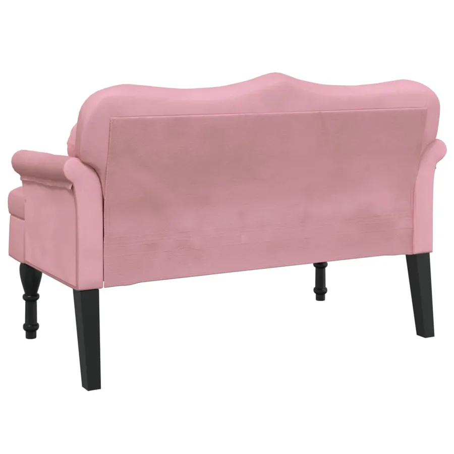 Banc avec coussins rose 120,5x65x75 cm velours - 5