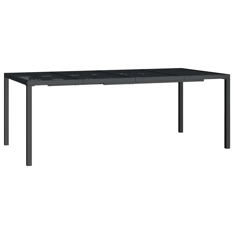 Table de jardin anthracite 200x100x72 cm acier - 2